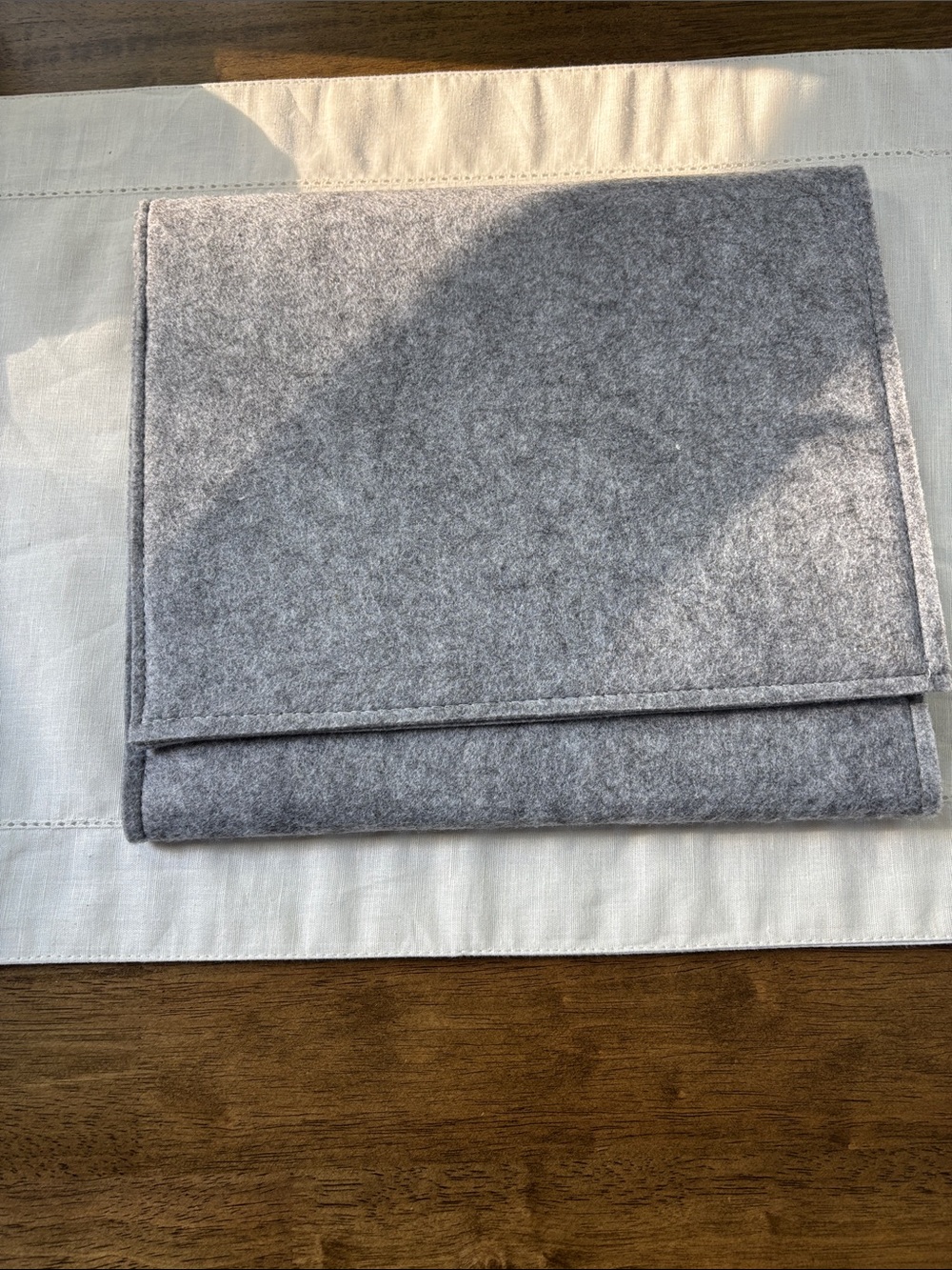 Gray Felt Organizer Sleeve with Front Pocket Bedside College - Picture 5 of 5